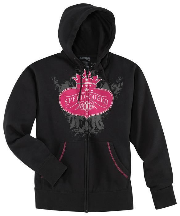 Icon speed queen zip-up hoody black women's xs/x-small