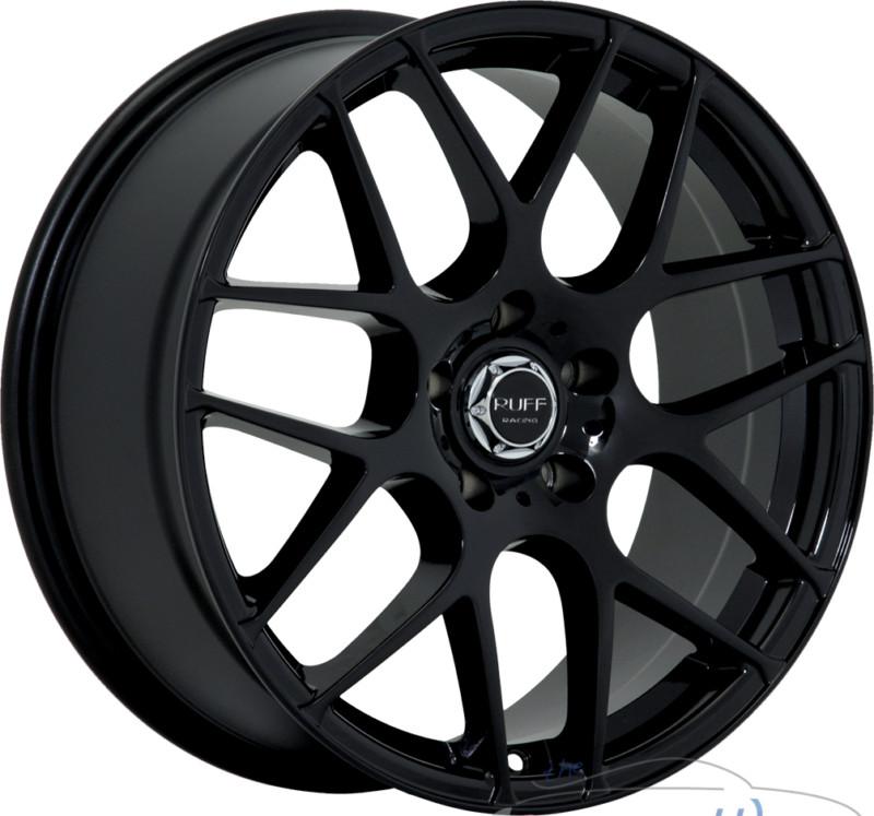 18x8 ruff r356 5x112  +38mm matte black rims wheels inch 18"