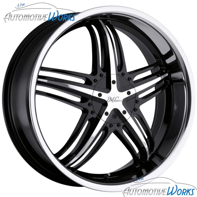 1 - 22x8.5 milanni force 5x115 +9mm black machined wheel rim inch 22"