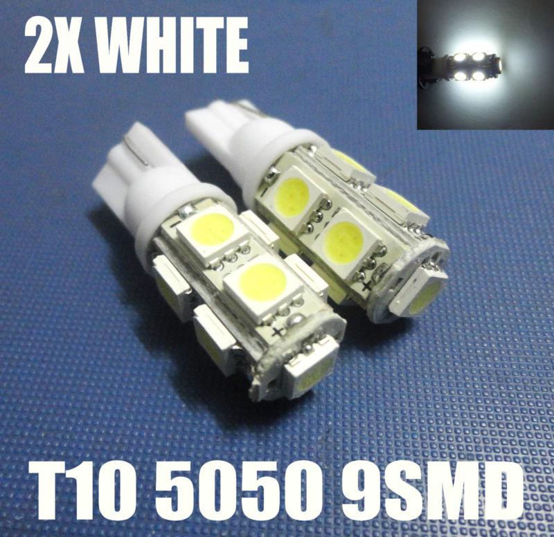 2x xenon white 9-smd led 159 555 147 168 194 car wedge lights bulbs 12v #o15