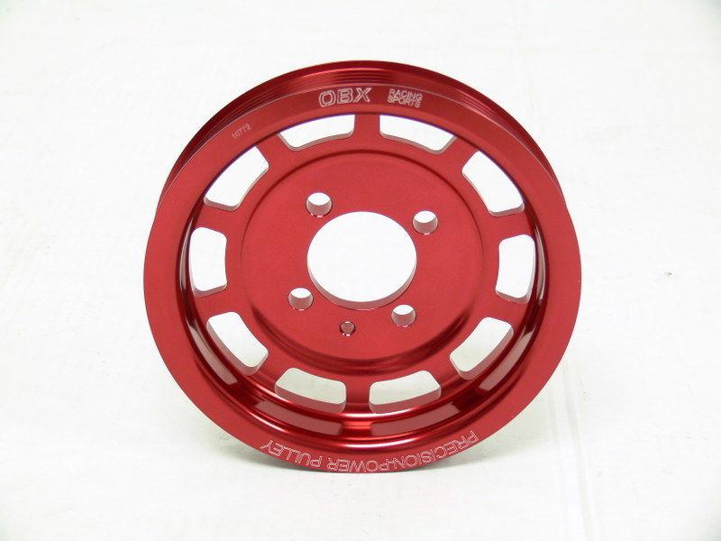 Obx crank pulley mitsubishi evolution 8 9 viii ix red