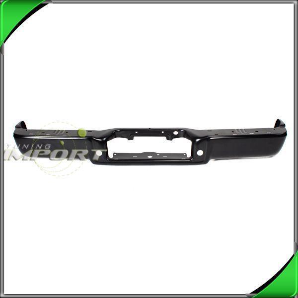 06-08 f150 style steel primed black rear step bumper impact face bar w/o sensor