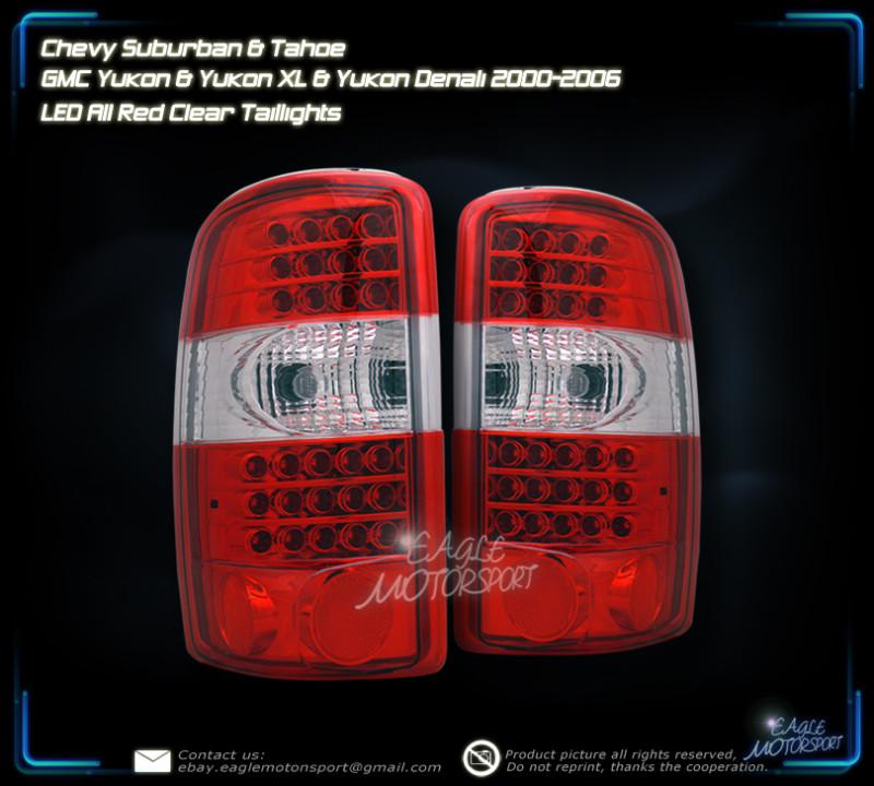 2000-2006 chevy suburban/tahoe/gmc suburban led red clear tail lamp rear 2nd