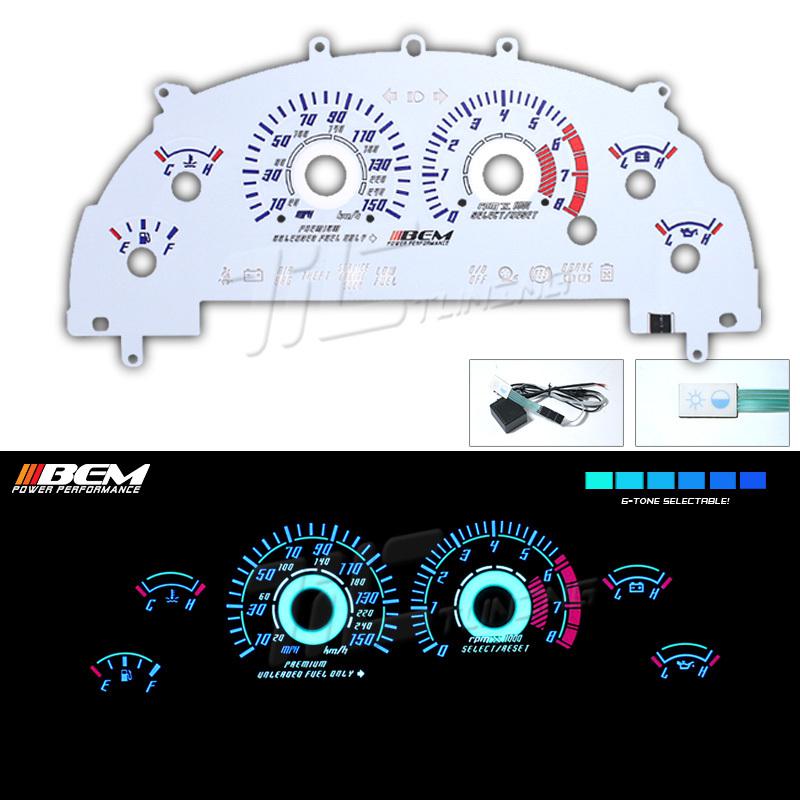 99-04 ford mustang gt 4.6l glow gauge instrument cluster face wiring switch new