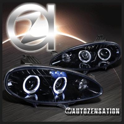 01-05 mazda miata mx-5 glossy black led halo projector headlights