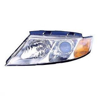 Composite headlight headlamp assembly drivers left side (w/bulb & chrome bezel)