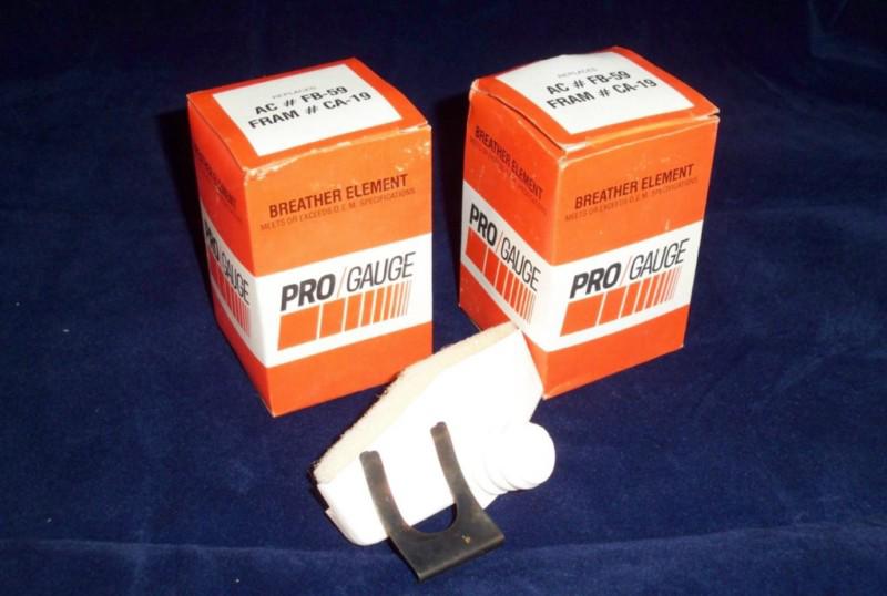 (2) nos pro/gauge breather element ac fb-59/fram ca-19  free s/h !