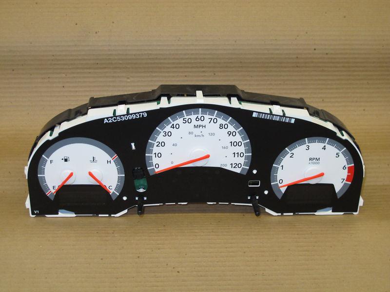 2008 08 dodge caravan chrysler town and country white speedometer cluster 34k