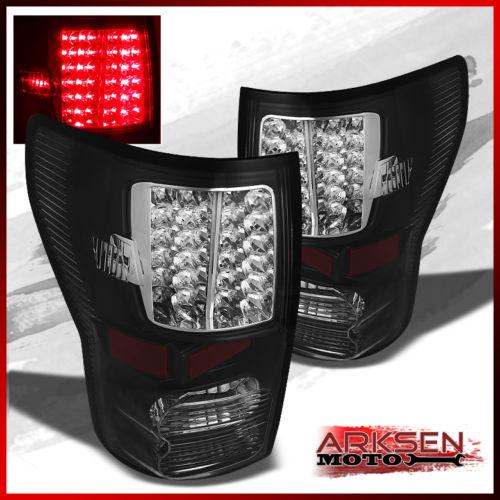 2007-2013 toyota tundra black led tail lights lamps pair left+right pickup set