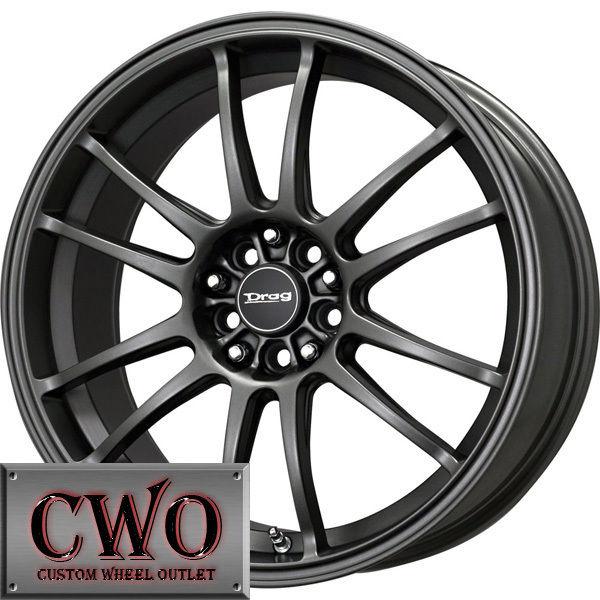 18 gunmetal drag dr-38 wheels rims 5x100/5x114.3 5 lug eclipse altima jetta tt