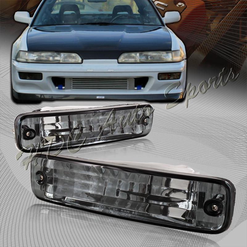 1990-1991 acura integra smoked lens front bumper side marker light lamps