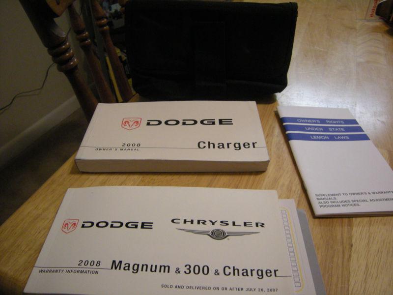 08 2008 dodge charger owner's owners manual with case