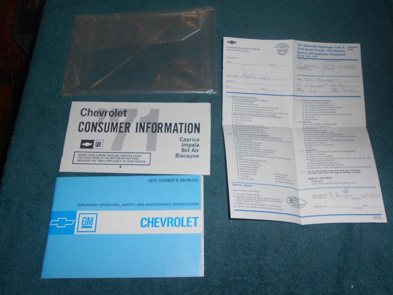 1971 chevrolet owner's manual set / original 4 pc impala caprice guide book set!