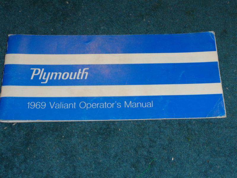 1969 plymouth valiant owner's manual / original guide!