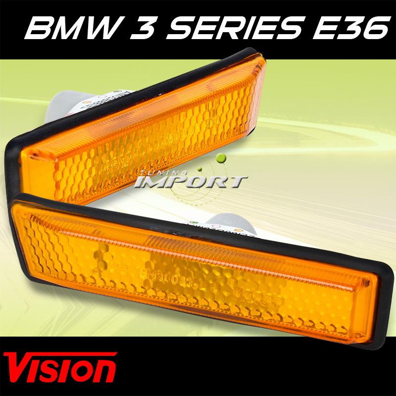 Bmw 3 series e36 318i/323i/328i/m3 vision amber side marker pair lh+rh light set