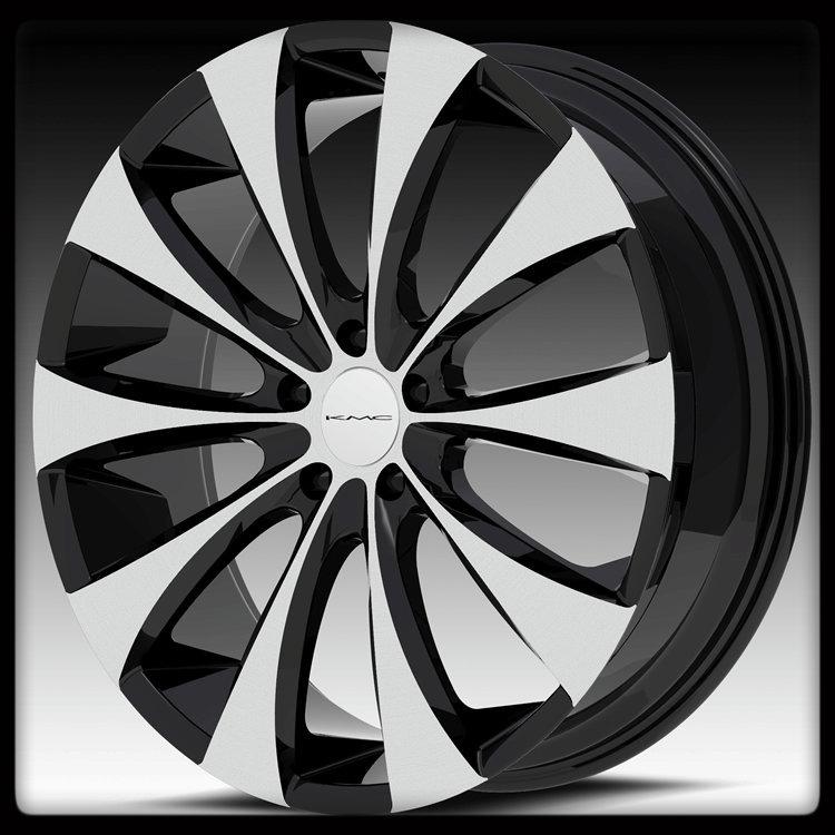 22" x 9" kmc fader km679 black machined challenger charger magnum wheels rims