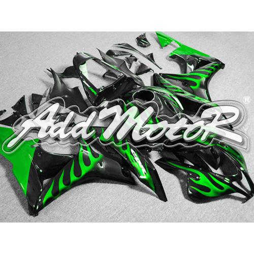 Injection molded fit 2007 2008 cbr600rr 07 08 green flames fairing 67n07