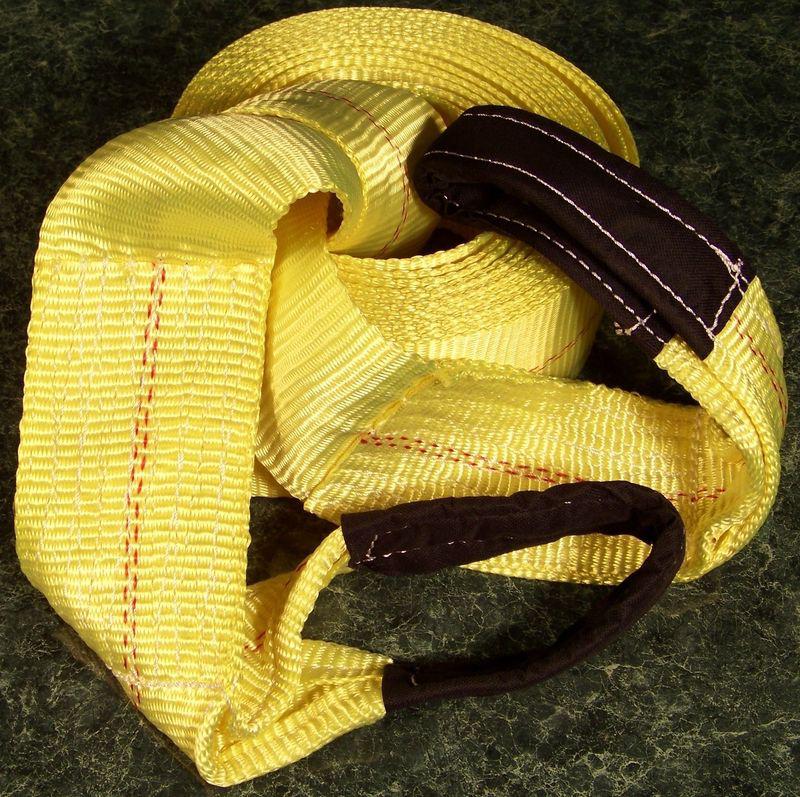 30' x 4" wide tow strap with loops 20,000 lb. capacity new big truck towing rope