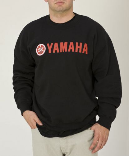Oem yamaha red logo black crewneck sweatshirt x-large