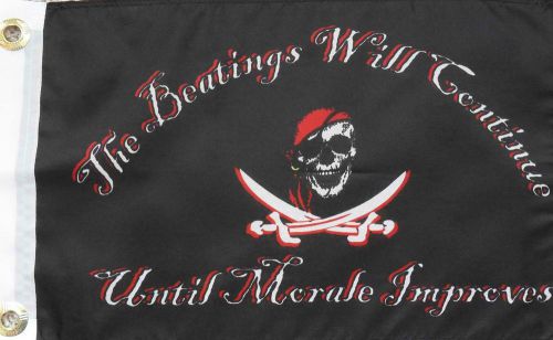 New 12 inch x 18 pirate beatings morale boat flag  new!  motercycle