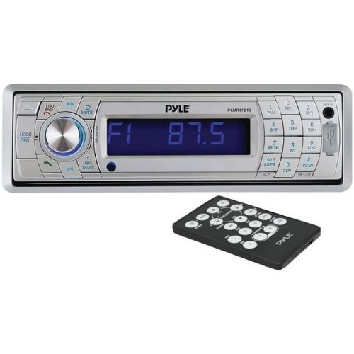 Pyle plmr17bts marine single-din in-dash mechless am/fm receiver with detacha...