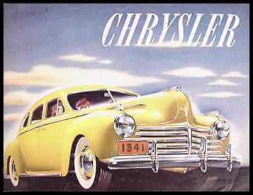 1941 chrysler color brochure victoria, convertible nm