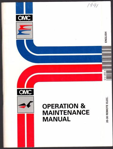 1991 omc outboard motor 20 to 30 remote electric owners manual (522)