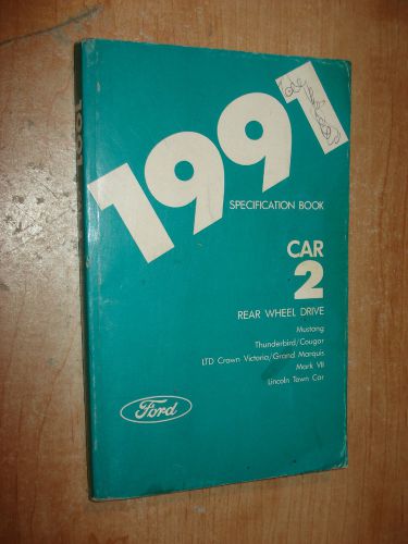 1991 ford specifications manual original book mustang cougar thunderbird &amp; more