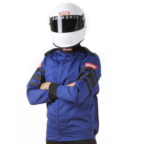 Racequip/safequip blue/black stripe x-large 121 series driving jacket p/n 121026