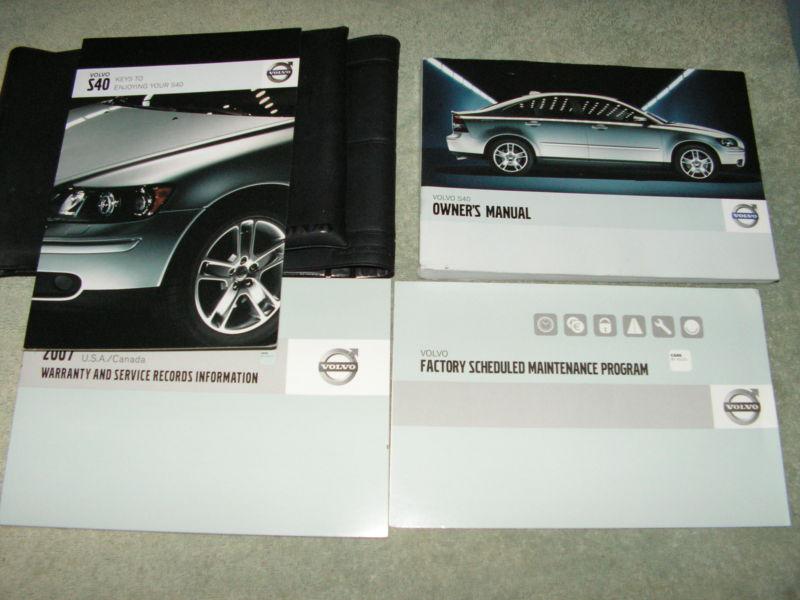 2007 volvo s40 owners manual set