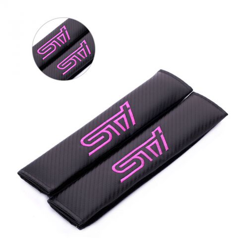 2pcs seat belt cover shoulder pads carbon fiber pad for sti subaru wrx forester