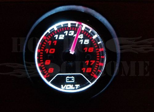 Smoke lens electric 2&#039;&#039; voltage gauge with chrome bezel &amp; led lights