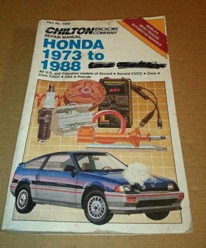 1973 to 1988 honda - civic accord crx  - chilton - repair service manual # 6980