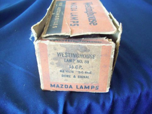 Westinghouse/mazda no.88 15 cp 6-8 volts d.c.base dome &amp; signal bulbs torn box