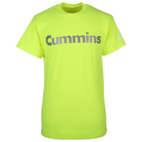 Cummins dodge diesel t shirt top safety green short sleeve reflective tee gear