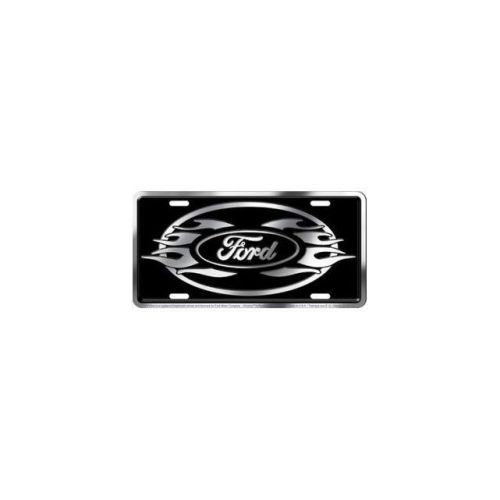 Ford logo flames license plate - c1960