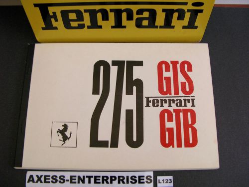 65 - 1965 ferrari 275 gts / 275 gtb owners spare parts book catalogue # l123