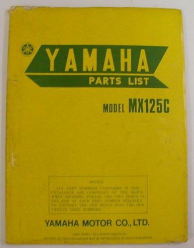 Yamaha mx125c parts list manual (lit-10015-65-00)(565-28198-60)