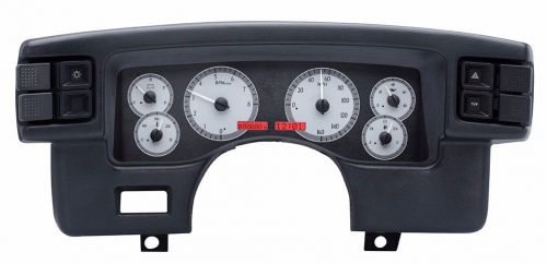 1990-93 ford mustang dakota digital silver alloy &amp; red vhx analog gauge kit