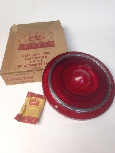 Nos 62 ford galaxie rear tail light lens c2az-13450-a