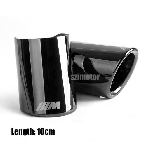 2pcs titanium black coating car exhaust pipe tips for m5-motor series (2.99in)