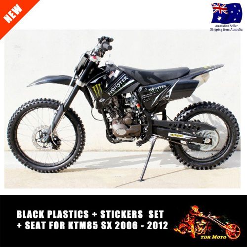 Black plastics + monsters sticker set + seat for ktm85 sx 06/07/08/09/10/11/12