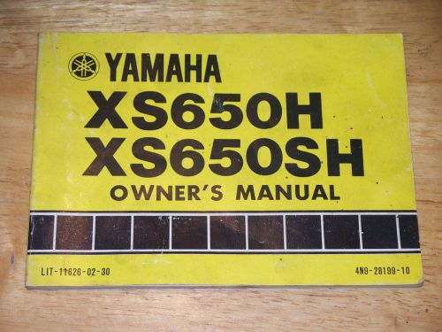 Genuine yamaha xs650 xs650h xs650sh owner&#039;s manual xs 650