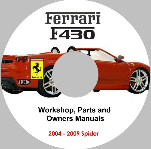 Ferrari f430 spider service, parts &amp; owners manuals on cd