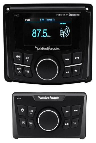 Rockford fosgate pmx-2 2.7&#034; marine digital media receiver radio+wired remote