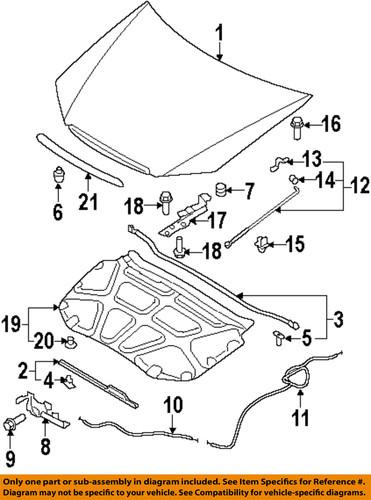 Kia oem 811781d000 hood-support rod holder