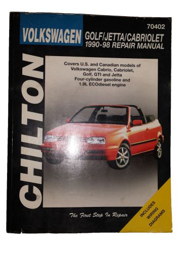 Chilton repair manual for 1990-1998 volkswagen golf/jetta/cabriolet vgc | save $