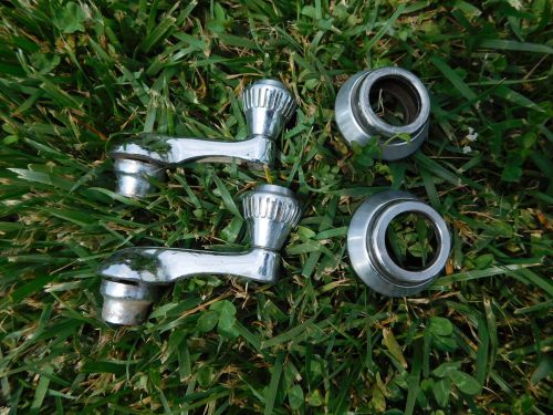 1956 cadillac vent window cranks &amp; spring loaded bezels 56