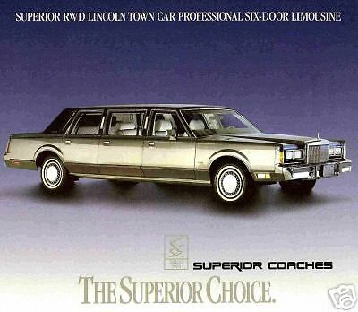 Lincoln six-door limousine brochure by superior-1980s