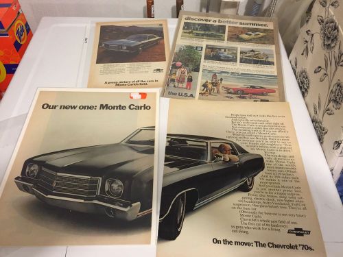 70 1970 monte carlo nova 1972 chevelle ss malibu magazine advertisement photos